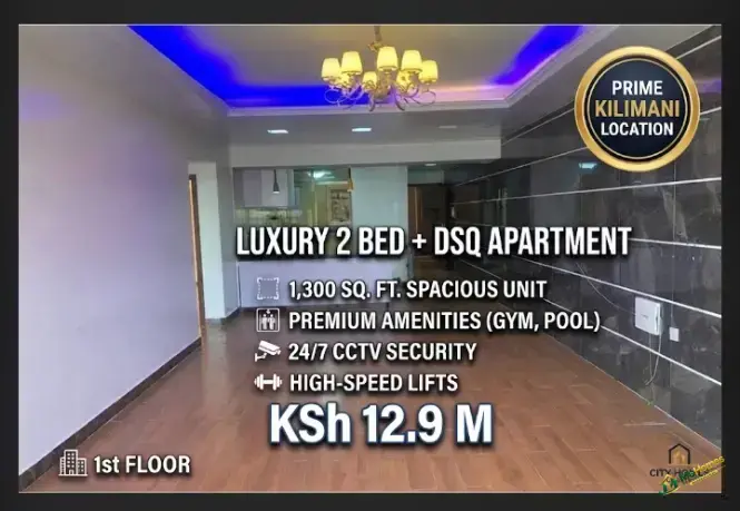 KSh 12.9M! Stunning 2 Bedroom + DSQ Apartment in Kilimani