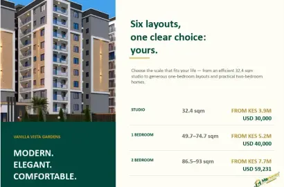 1 Bedroom Apartment for Sale in Syokimau – 70.3 sqm