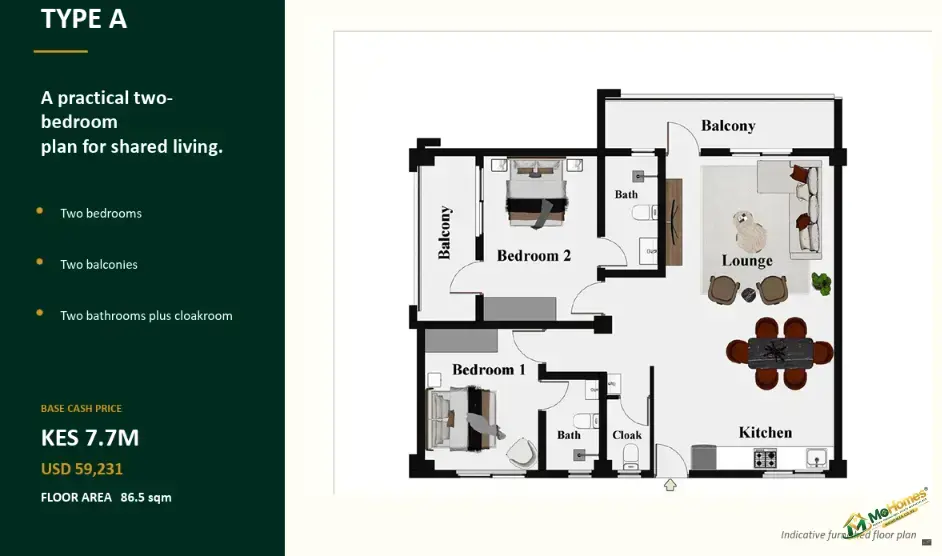 Studio Apartment for Sale in Syokimau | Vanilla Vista Gardens